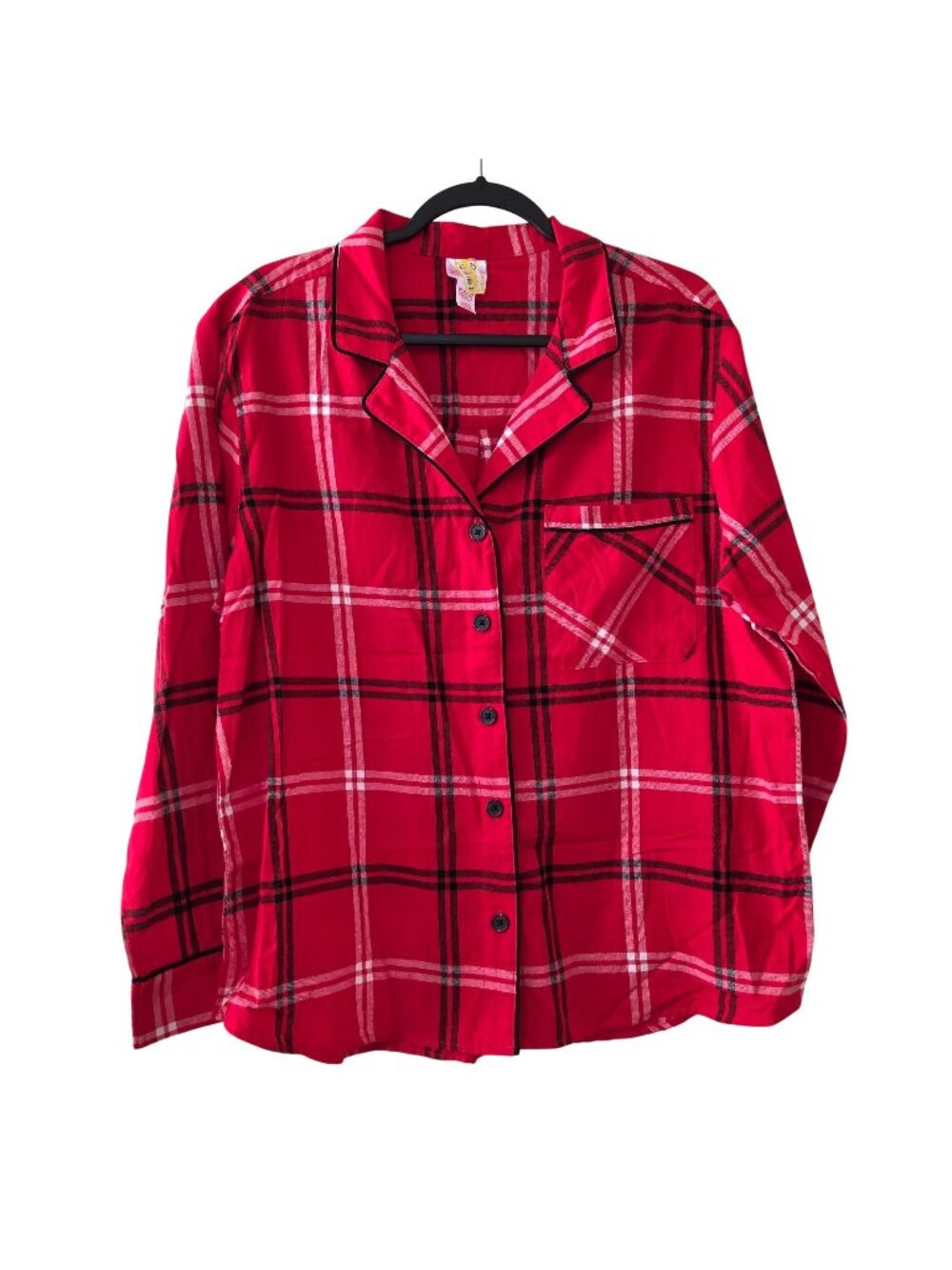 Wondershop Red Plaid Flannel Pajama Top Cotton Women’s L NWT